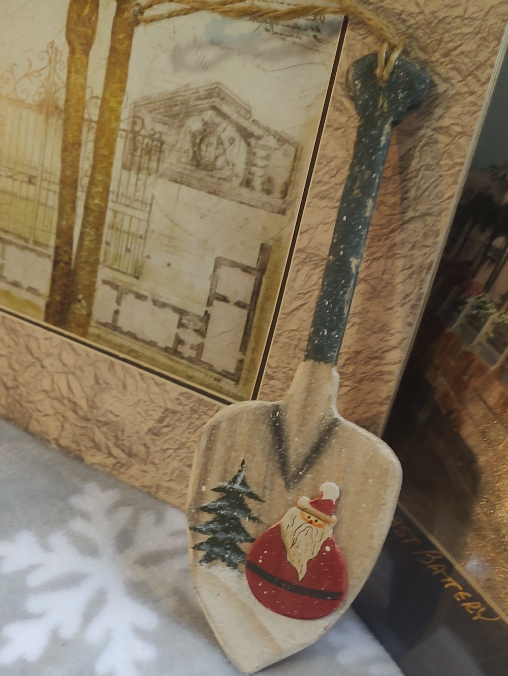 Rustic Santa Paddle Ornament -